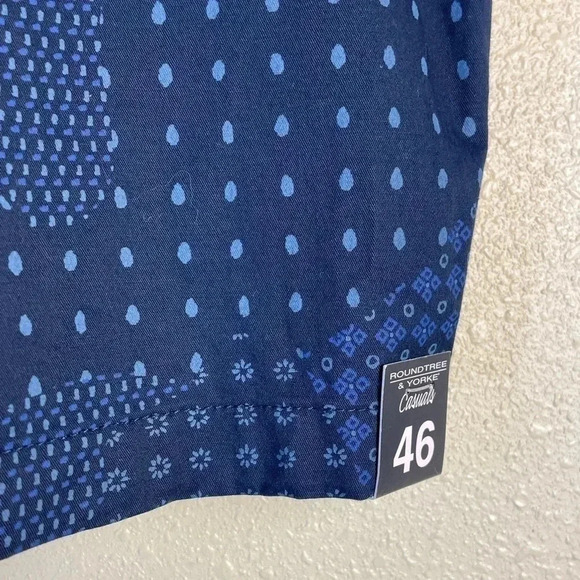 Roundtree & Yorke Size 46 x 7” Shorts Flat Front Drawstring Paisley Print NEW - Picture 5 of 11